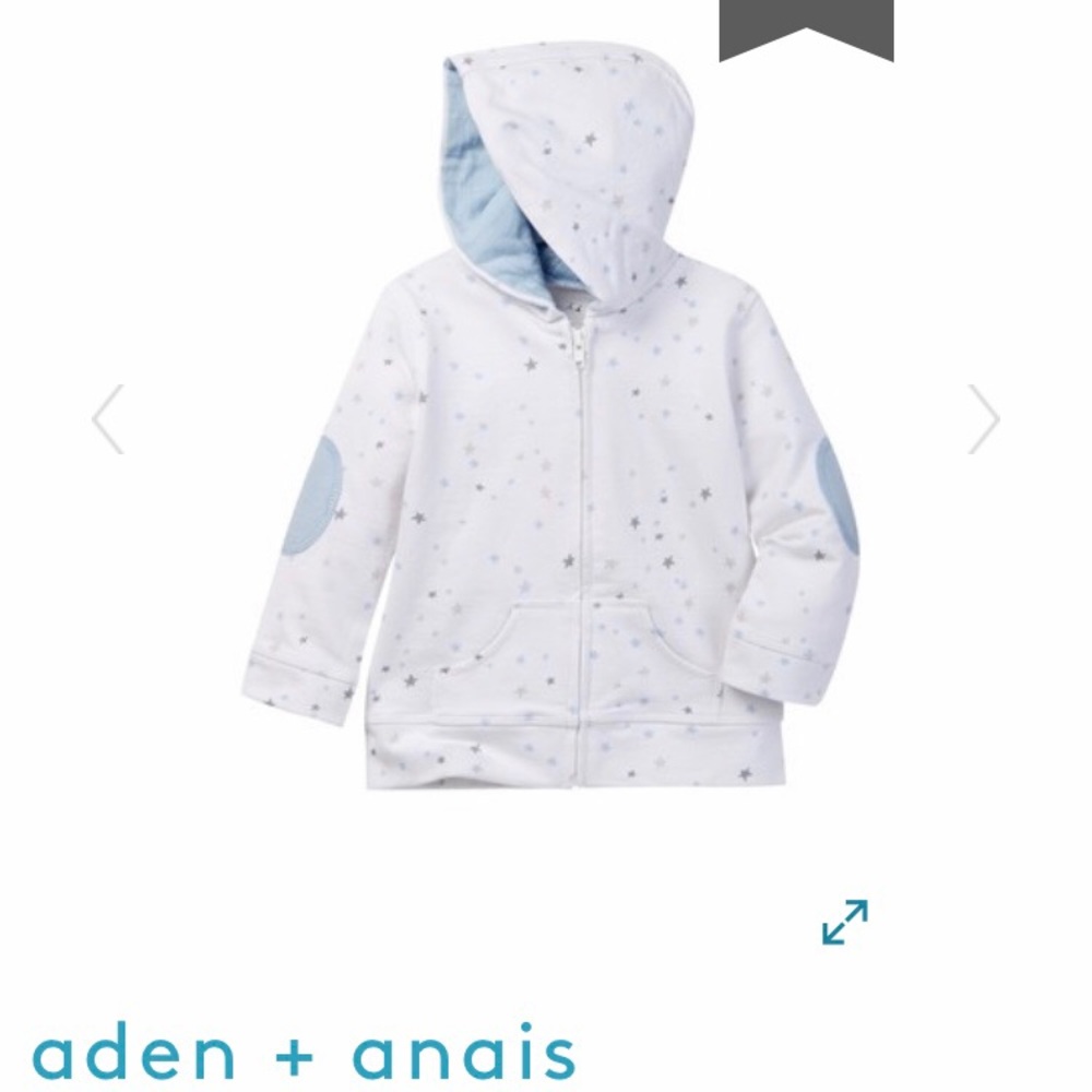 Aden + Anais Star Printed Elbow Patch Hoodie